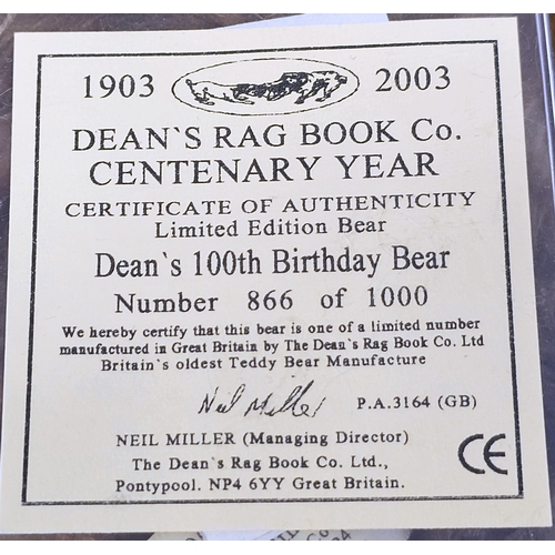 311 - Four Dean's Rag Book teddy bears, all limited editions with certificates including 'An official Dean... 