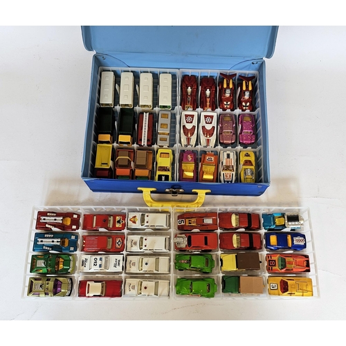 443 - Matchbox 'Superfast' collector's carrying case containing 48 Superfast, Rolamatics and other loose d... 