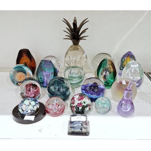 53 - Large collection of paperweights, predominately Caithness, including: Amber Gambler, Spring Crocus, ... 