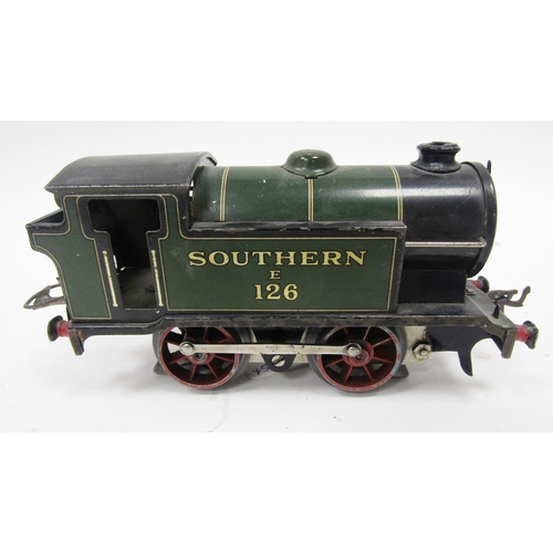 654 - Four Hornby 0-4-0 electric locos including Hornby 0-4-0 tank loco, Great Western, no.6600, Hornby 0-... 