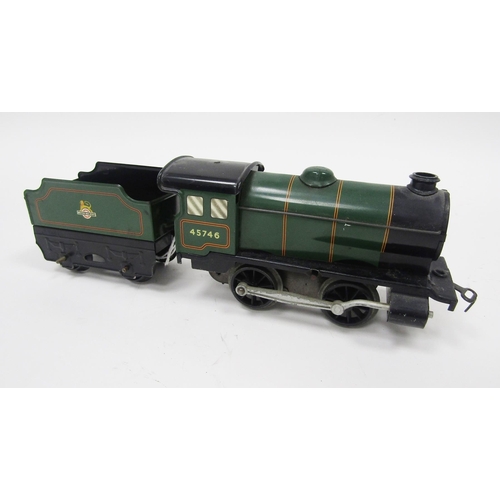 656 - 0-4-0 Zulu tank loco in black, Hornby tinplate clockwork 0-4-0 loco and tender, Hornby type 30 0-4-0... 