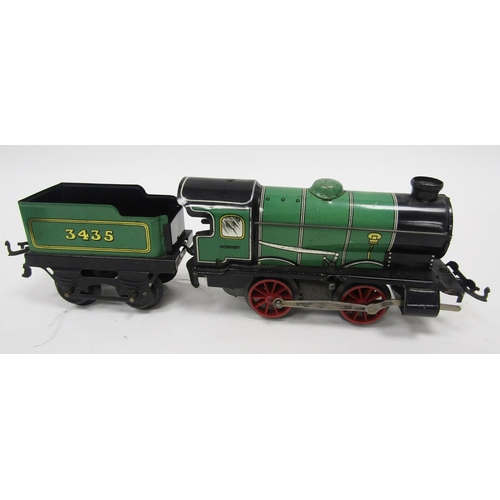 656 - 0-4-0 Zulu tank loco in black, Hornby tinplate clockwork 0-4-0 loco and tender, Hornby type 30 0-4-0... 