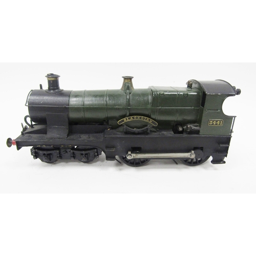 657 - '0' gauge 4-4-0 clockwork 'Blackbird' loco 3441 and Great Western tender