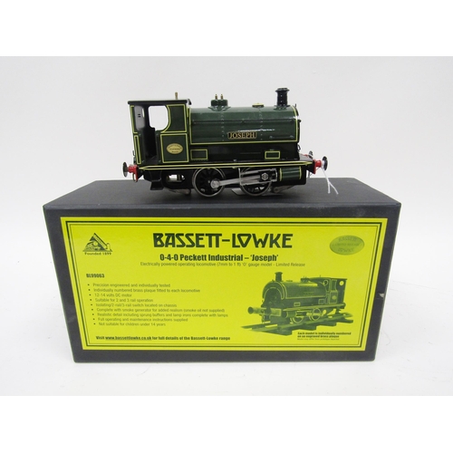 666 - Bassett-Lowke (Hornby) 0-4-0 electric tank loco 'Joseph', Peckett Industrial, with box