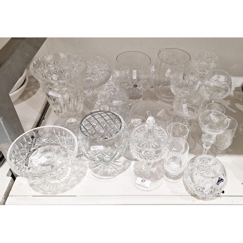 67 - Collection of 20th century cut-glass, including: four large Edinburgh Crystal wine glasses, a Stuart... 