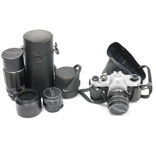 108 - Camera equipment - Asahi Pentax Spotmatic F 35mm SLR camera, no. 4793252 in case together with cased... 