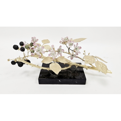 11 - Ruth Van Ruyckevelt bone china and gilt-bronze mounted model of a fruiting blackberries, for St. Den... 