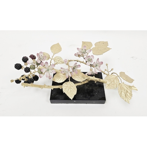 11 - Ruth Van Ruyckevelt bone china and gilt-bronze mounted model of a fruiting blackberries, for St. Den... 