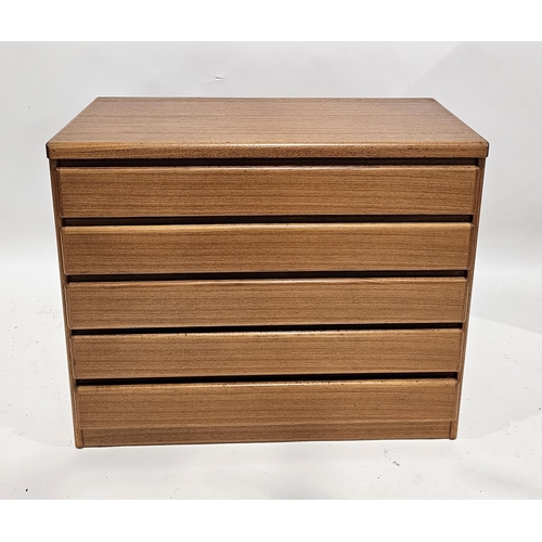 1106 - Mid century retro Danish-style teak chest of five long drawers, possibly by Kibaek Mobelfabrik, 90cm... 