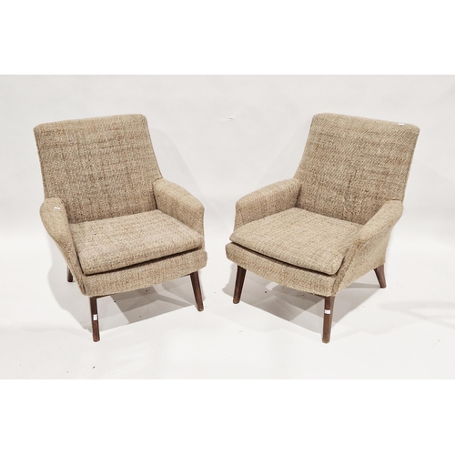 1204 - Mid century retro Parker Knoll three-piece suite circa 1970's, comprising a three-seater settee and ... 