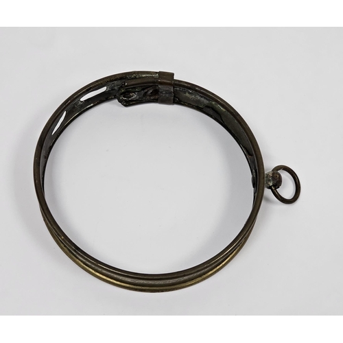 142 - Late 18th/early 19th century brass dog collar, engraved Frizzy, G.R Sims Esq, 12 Clarence Terrace, R... 