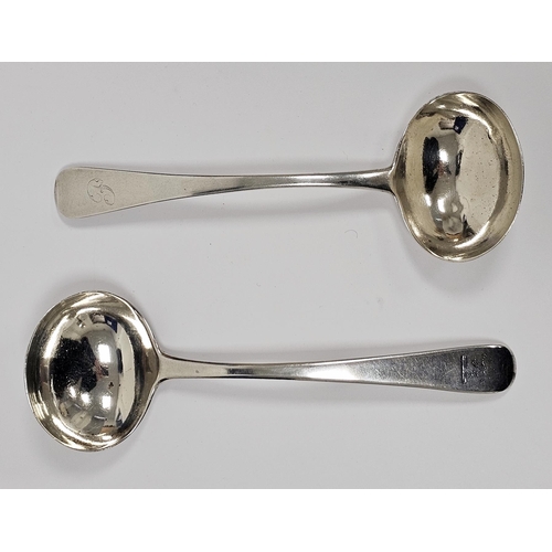 206A - Two George IV silver sauce ladles, one London 1825, John Henry & Charles Lias, both old English patt... 