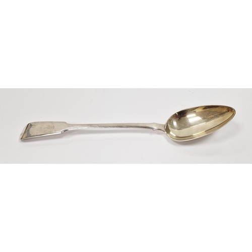 246 - George IV silver basting spoon, London 1822 Robert Rutland, fiddle pattern, 31cm long, 4.07ozt