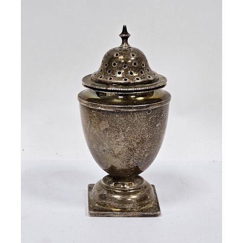 278A - Victorian silver sugar sifter, Birmingham 1887, Deakin & Francis, the pierced lid with finial and be... 