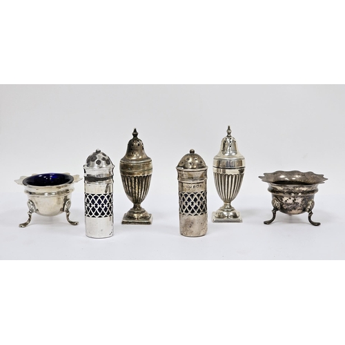 288a - Pair of Victorian silver pepperettes, London 1886, Horace Woodward & Co, of urn form with fluted bod... 