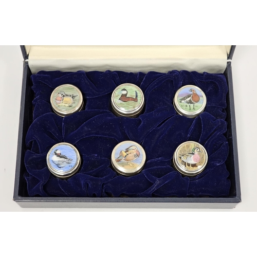 299a - Set of six silver and enamel ' The St. James 's House Collection ' pill boxes commemorating Peter Sc... 