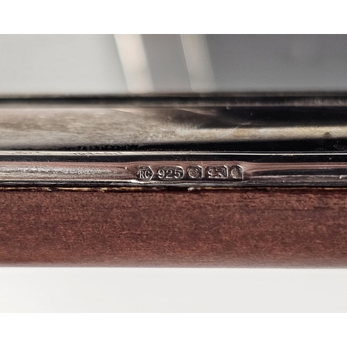 302 - Four silver and wooden easel back photograph frames, Sheffield 2000, 2001 and 2002, Carr's of Sheffi... 