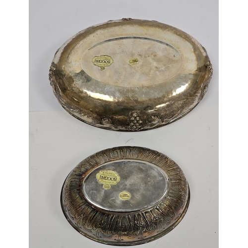 314 - Two Italian white metal bowls, both with labels to underside for Boggiali of Milan and a further lab... 