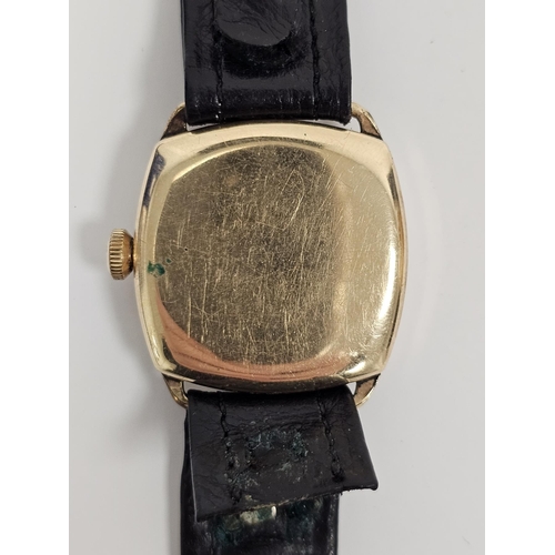 346 - Early 20th century gold plated Waltham wristwatch, the enamel dial having Arabic numerals, seconds s... 