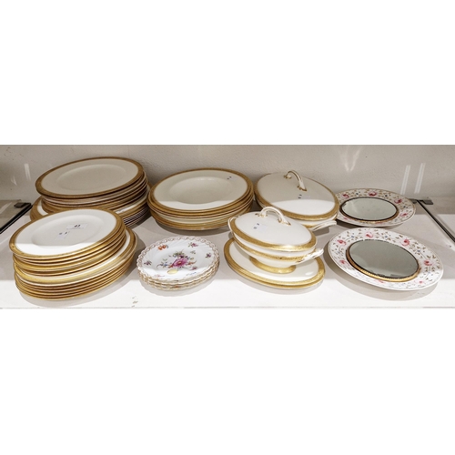 43 - Composite Royal Worcester gilt bordered part dinner-service, printed blue marks, retailer's marks fo... 