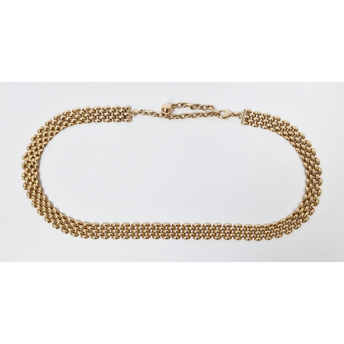 462 - 9ct gold gate link necklace, stamped 9k, approx 41g