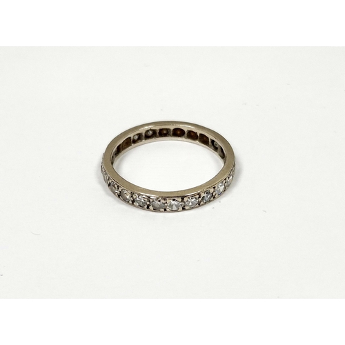 566 - Diamond white gold eternity ring, twenty-four single cut diamonds, band width approx. 2.94mm, ring s... 