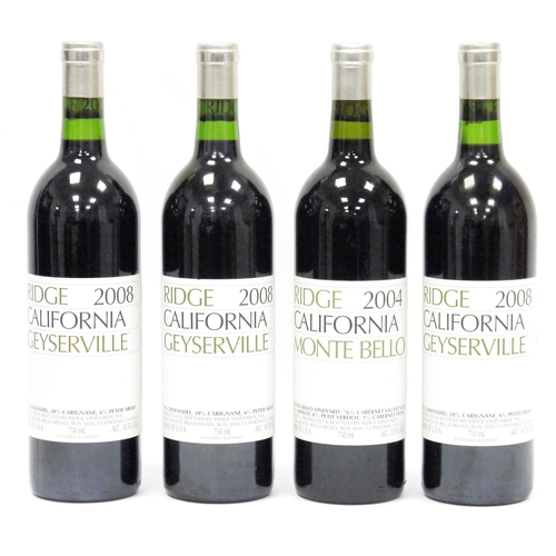 586 - Four bottles of Ridge (California) Geyserville 2008 (4)