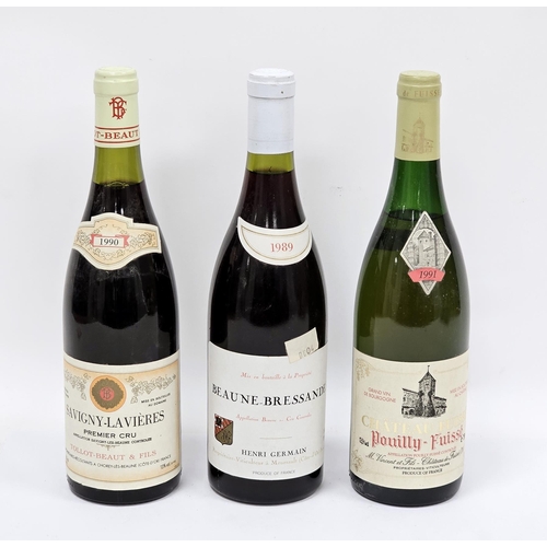 591 - Bottle of Savigny-Lavieres, Tollot-Beaut et fils premier cru 1990, one of Henri Germain Beaune-Bress... 