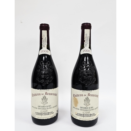 593 - Two bottles of Chateau de Beaucastel Chateauneuf du Pape 2005(2)