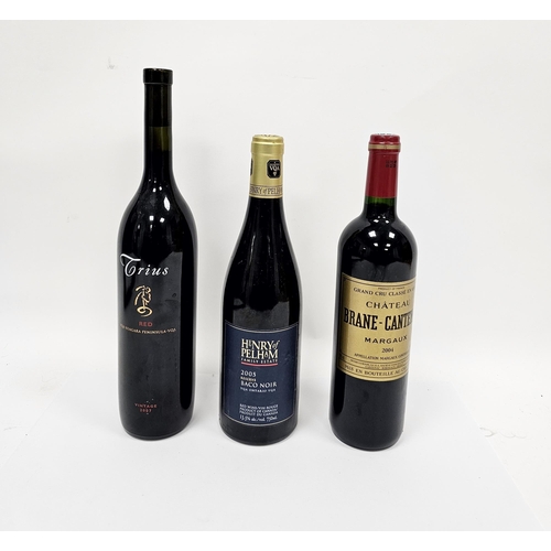 594 - Two bottles of Canadian red wine viz:- Truis Red VQA Niagara Peninsula 2007 and Henry Pelham family ... 