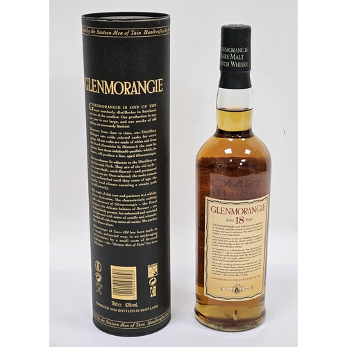 644 - Bottle of Glenmorangie 18 year old single highland rare malt scotch whisky 'Matured for 18 unhurried... 