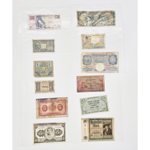 129 - 42 bank notes of various denominations predominately from UK, France, Germany