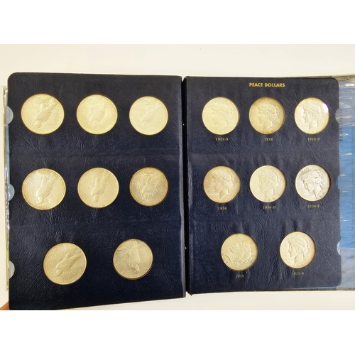 141 - Whitman Folder of complete set of Peace Dollars from 1921 to 1935, various grades