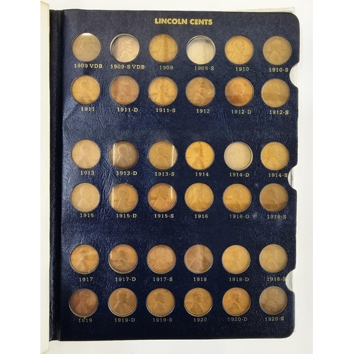 143 - Whitman Folder of almost complete set of Lincoln cents from 1909 to 1983, dates missing; 1909 - S VD... 