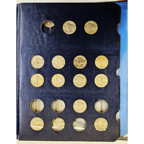 144 - Whitman Folder of Buffalo Nickels, containing 24 coins, dates within the folder consist of 1915, 191... 