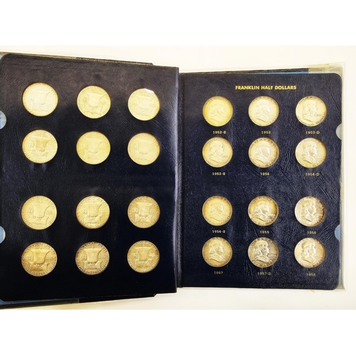 145 - Whitman Folder of complete set of Franklin Half Dollars from 1948 to 1963, various grades