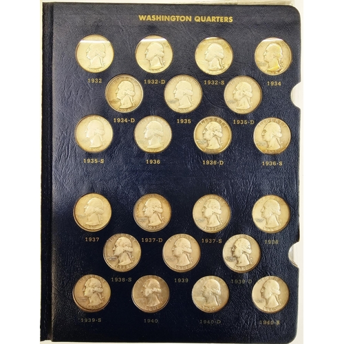 146 - Whitman Folder of complete set of Washington Quarters from 1932 to 1983, various grades