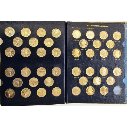 146 - Whitman Folder of complete set of Washington Quarters from 1932 to 1983, various grades