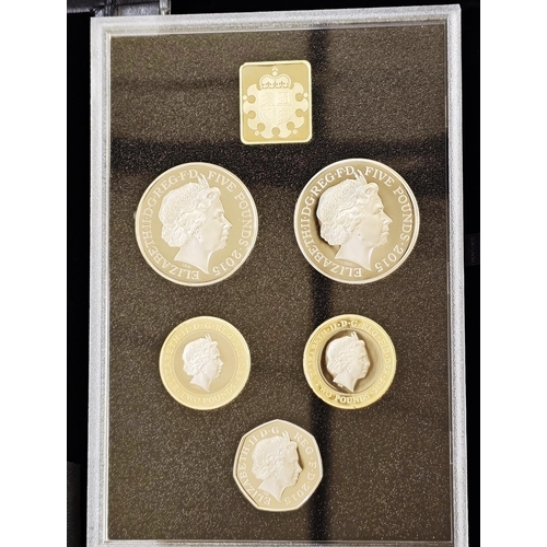 156 - Royal Mint Proof Set, 2015 The Commemorative Edition, consisting of 5 coins, £5 coins of Churchill &... 