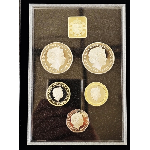 163 - Royal Mint Proof Set, 2015 The Commemorative Edition, consisting of 5 coins, £5 coins of Churchill &... 