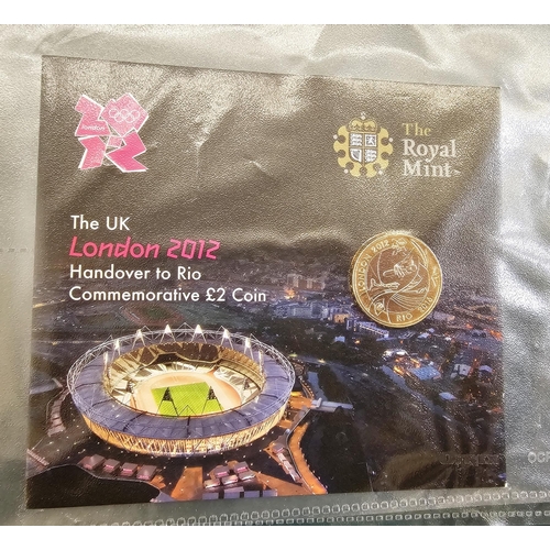 172 - Coin album consisting of two (2) complete sets of Olympic 2012 50ps, together with 4 x £5 Olympic co... 