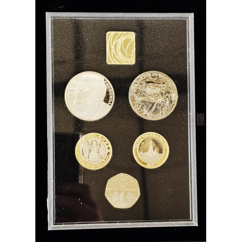 174 - Royal Mint Proof Set, 2015 The Commemorative Edition, consisting of 5 coins, £5 coins of Churchill &... 