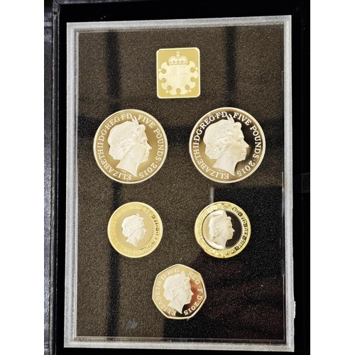 174 - Royal Mint Proof Set, 2015 The Commemorative Edition, consisting of 5 coins, £5 coins of Churchill &... 