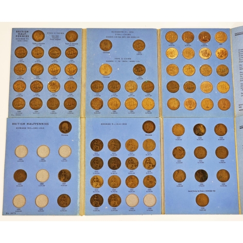 177 - A group of 4 Whitman Folders, Farthings 1937-56, Brass Three Pence 1937-1967, Half Pennies 1902-1936... 