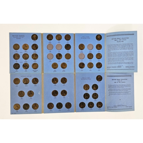 178 - Four Whitman Folders of pennies from 1860-1966 (incomplete). following coins missing: 1868, 1869, 18... 