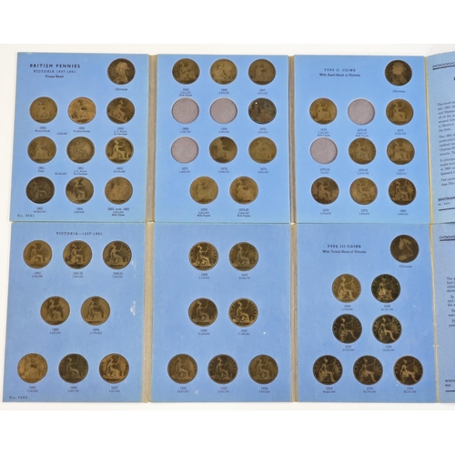 178 - Four Whitman Folders of pennies from 1860-1966 (incomplete). following coins missing: 1868, 1869, 18... 