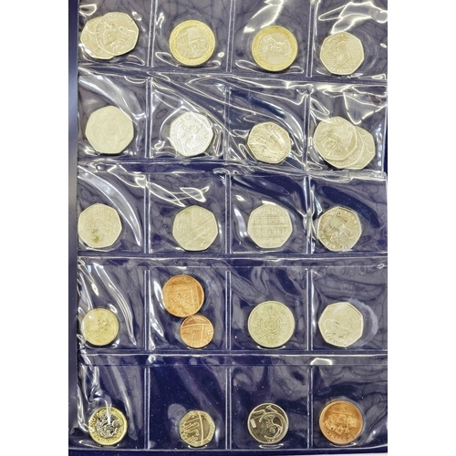 186 - Folder from Change Checker containing a quantity of £2 and 50p coins, (34) two pounds, (67) 50p's, a... 