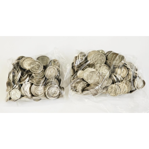 248 - Large quantity of English pre 20 coinage, some coins better than scrap, many Edward VII half crowns,... 