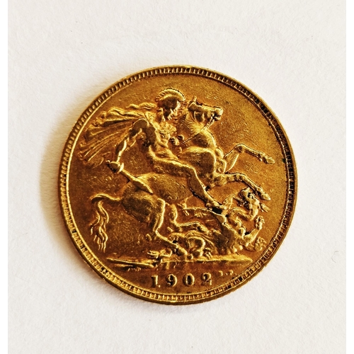 256 - Edward VII, 1902 Sovereign, rev. St George & dragon, date below