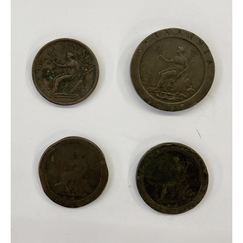 276 - Georgian Copper Coins, 1797 Cartwheel Twopence, Laureate and draped bust right, rev. Seated figure o... 